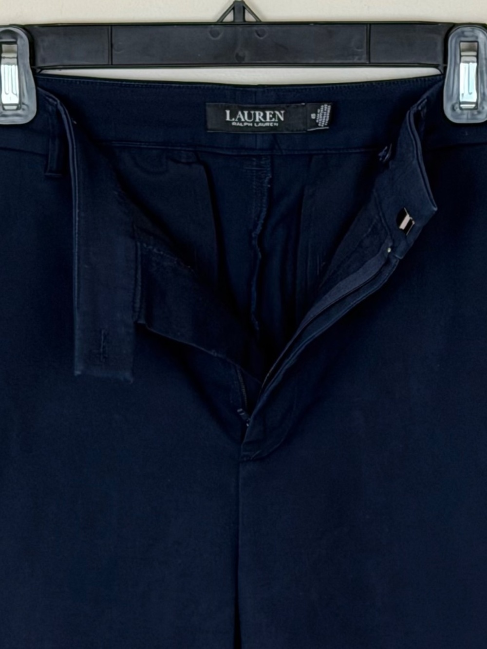 Lauren Ralph Lauren Casual Cotton Straight Leg Blue Pants Women's 10 Preppy - Picture 2 of 7